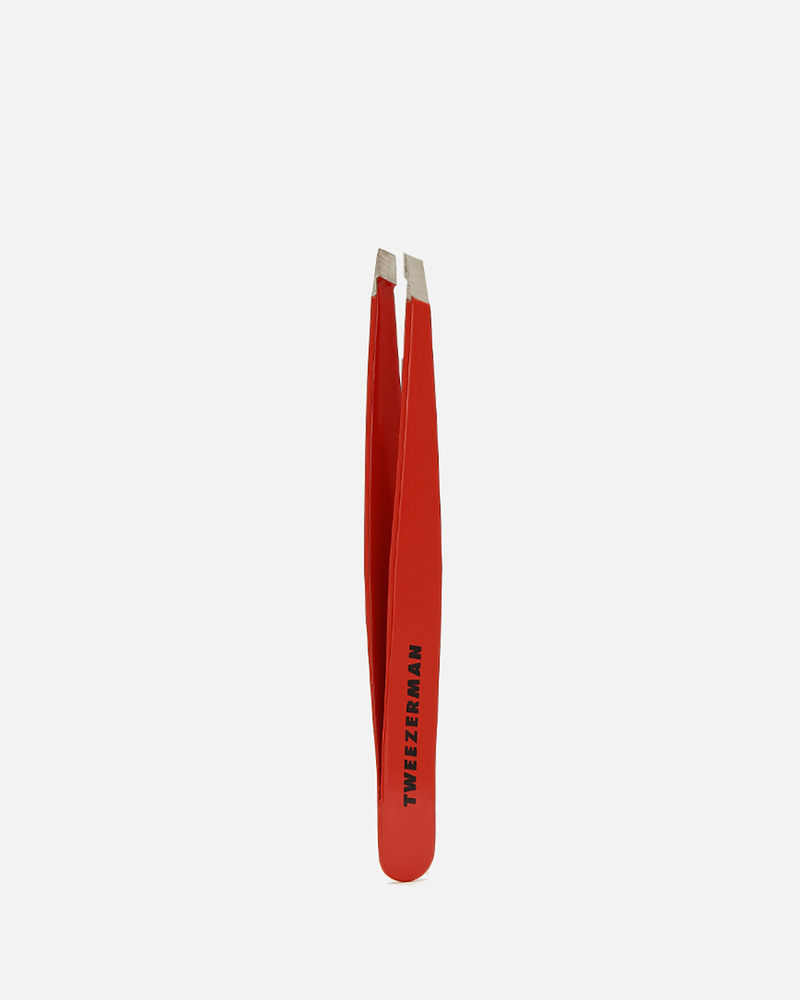 TWEEZERMAN Пинцет для бровей скошенный, Slant Tweezer Signature Red #1