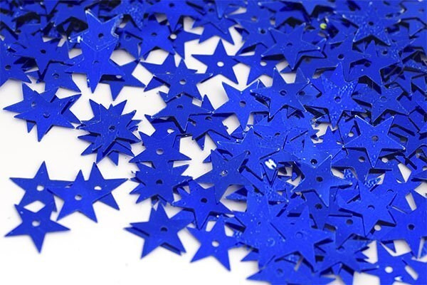 Пайетки россыпью (пайетки для рукоделия и творчества) звезда 13мм цв.синий упак.50 гр  #1