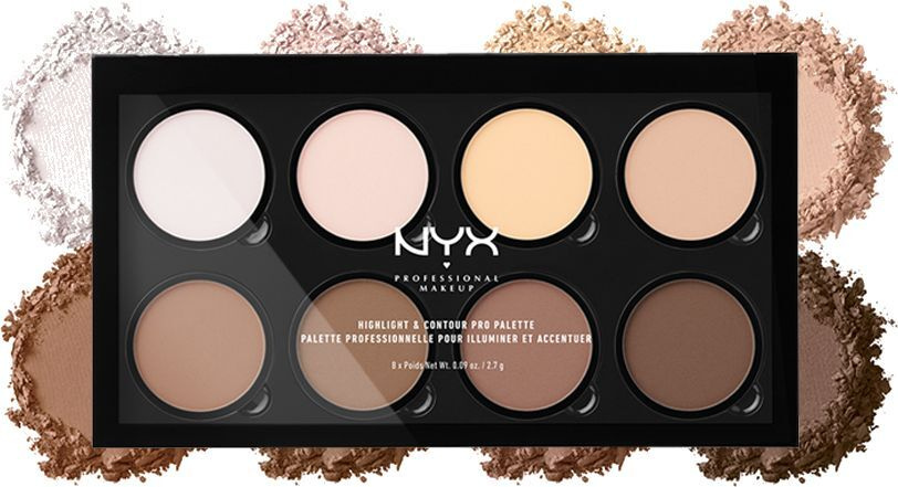 NYX Professional Makeup Палетка для контурирования Highlight & Contour PRO, оттенок 01, 8 х 2.7 г  #1