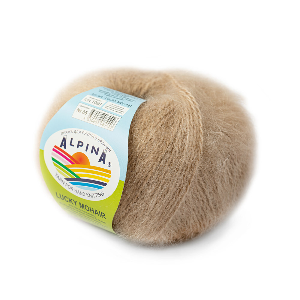 Пряжа ALPINA "LUCKY MOHAIR" 60% кид мохер, 40% акрил 50 г 150 м №05 бежевый  #1