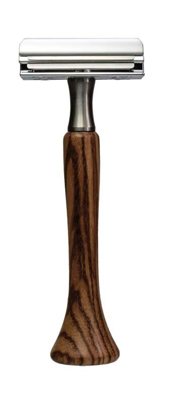 Станок для бритья с двумя лезвиями, цвет хром, ручка - дерево, Erbe, 6487  #1
