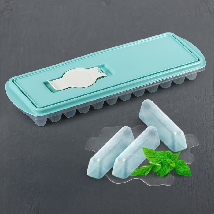 Idea, Форма для льда, Палочки, с крышкой и клапаном, аквамарин  #1