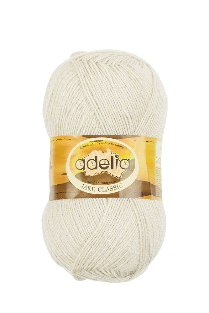 Пряжа ADELIA "JAKE CLASSIC" 75% шерсть, 25% нейлон 100 г 410 м №03 молочный  #1