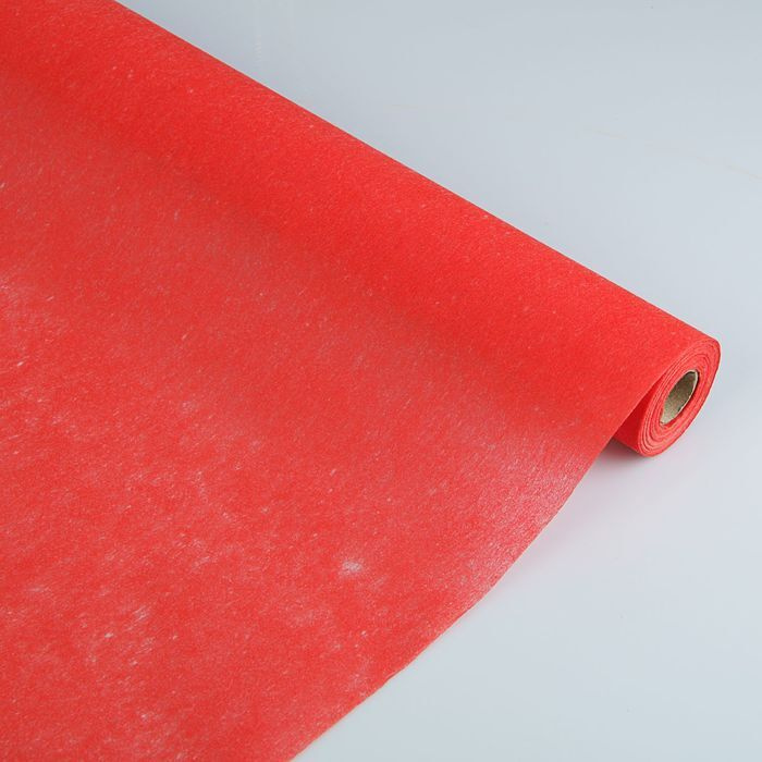 Фетр для упаковок и поделок, однотонный, красный, двусторонний, рулон 1шт., 50 см x 15 м  #1