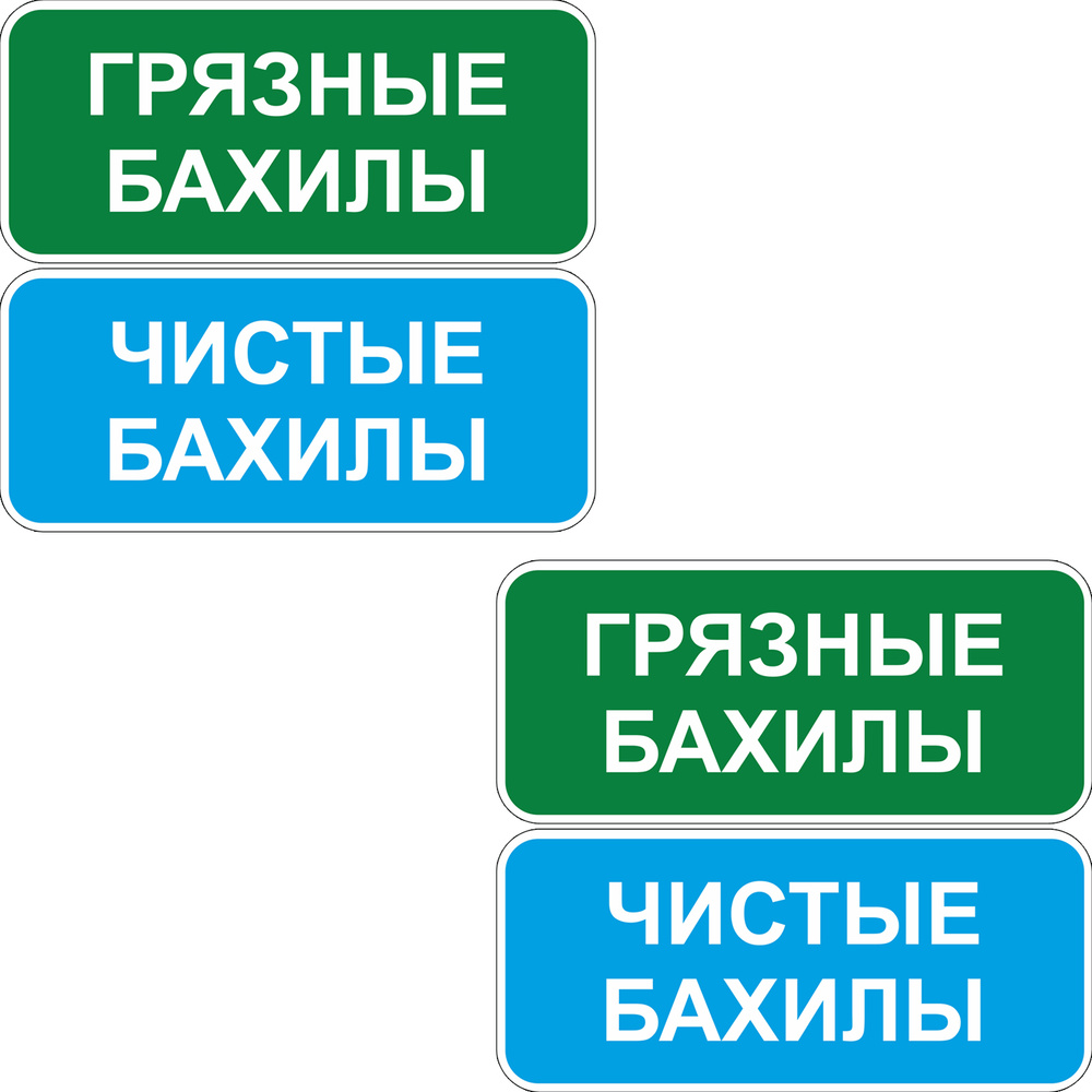 Наклейка Грязные бахилы, чистые бахилы, самоклеющаяся пленка, 40*18см, 2 шт  #1