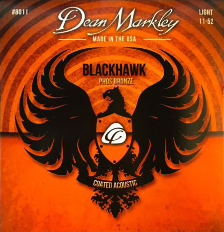 DM8011 Blackhawk Pure Bronze Комплект струн для акустической гитары,с покрытием, 11-52, Dean Markley #1