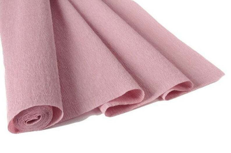 №17А3 Гофрированная бумага розовый мел с высоким уровнем плотности 180 г/м2 Италия 0.5 х 2.5м GOFV-180 #1