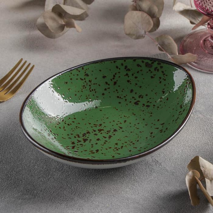 Салатник керамический Созвездие , 19 14 см, цвет зелёный #1