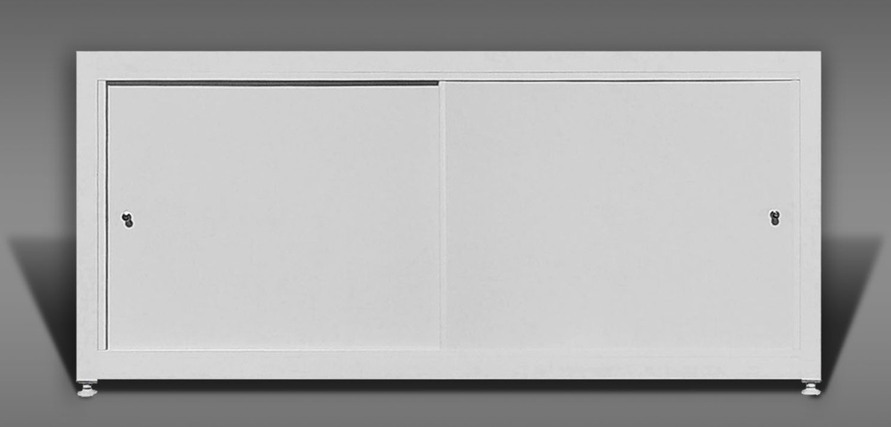Экран под ванну Акварель140х50см белый, с раздвижными дверцами из алюминиевой композитной панели, рама #1