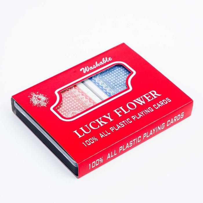 Карты игральные пластиковые "Lucky flower" карт 54 шт #1