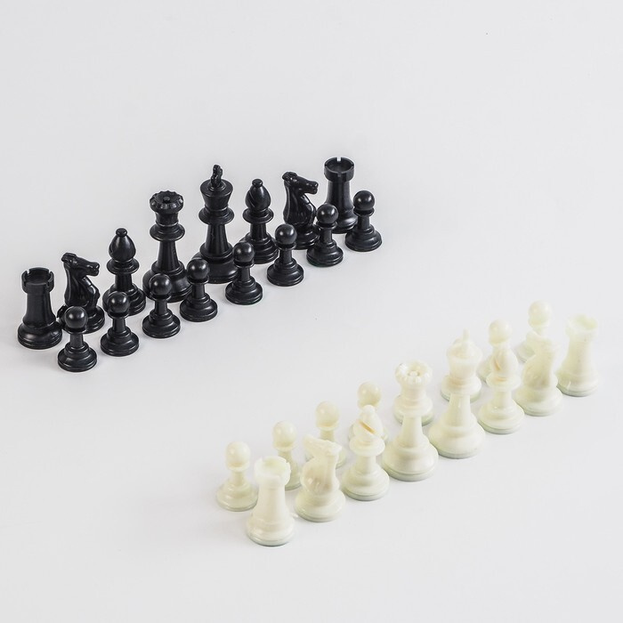 Шахматные фигуры, пластик, король h-7.5 см, пешка h-3.5 см #1
