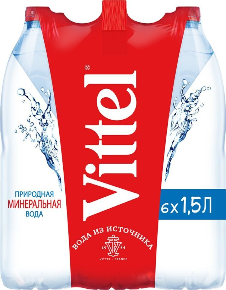 Минеральная вода Vittel / Виттель негазированная ПЭТ 1.5 л (6 штук)  #1