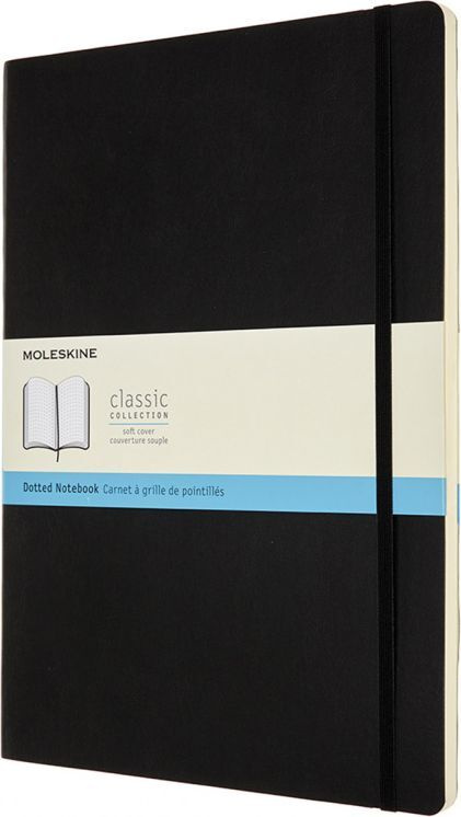 Блокнот в точку Moleskine Classic Soft, А4, сшитый, полиуретан, 96 л, черный  #1