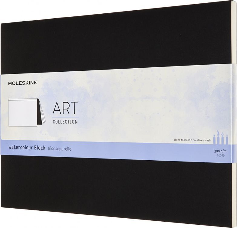 Блокнот без разметки Moleskine Art Watercolor, А4, сшитый, полиуретан, 36 л, черный  #1