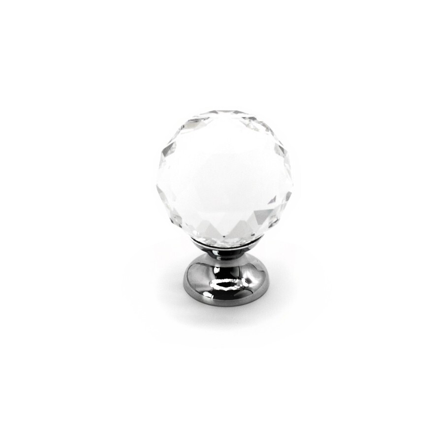 Ручка-кнопка мебельная METAKOR Crystal 22012.00.38S цвет хром, стекло гранёное  #1
