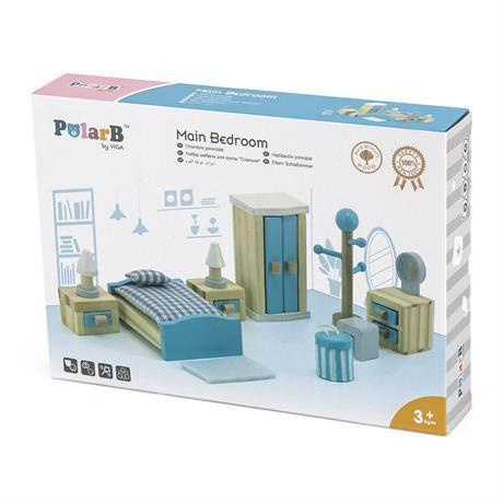 Viga Toys Деревянная мебель для кукол PolarB Спальня в коробке 44035  #1