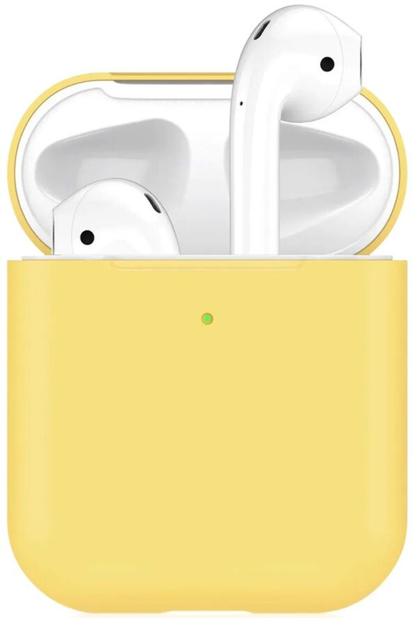 Силиконовый чехол VIDGES для Apple Airpods (с отдельной крышкой) , желтый  #1