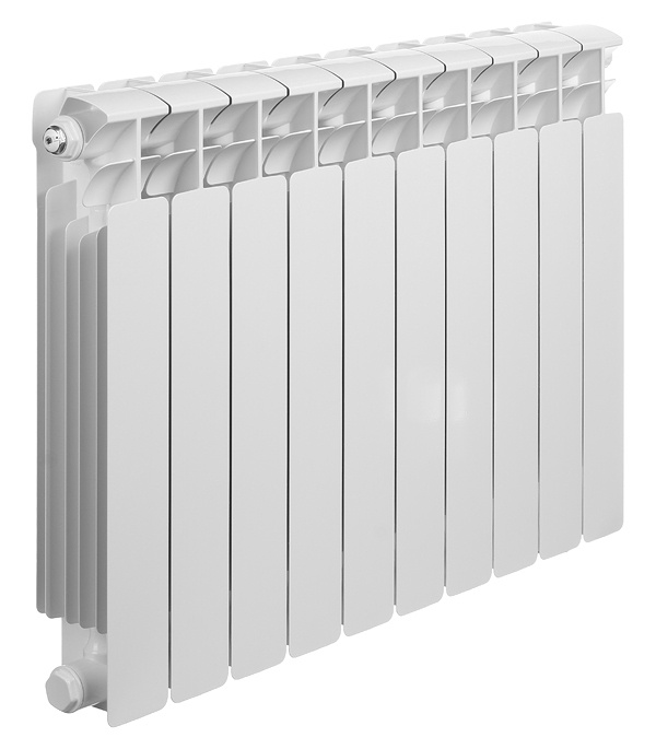 Радиатор биметаллический Rifar Base Ventil 500 мм 10 секций 3/4 нижнее правое подключение белый  #1