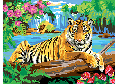 Холст с красками  Тигр #1