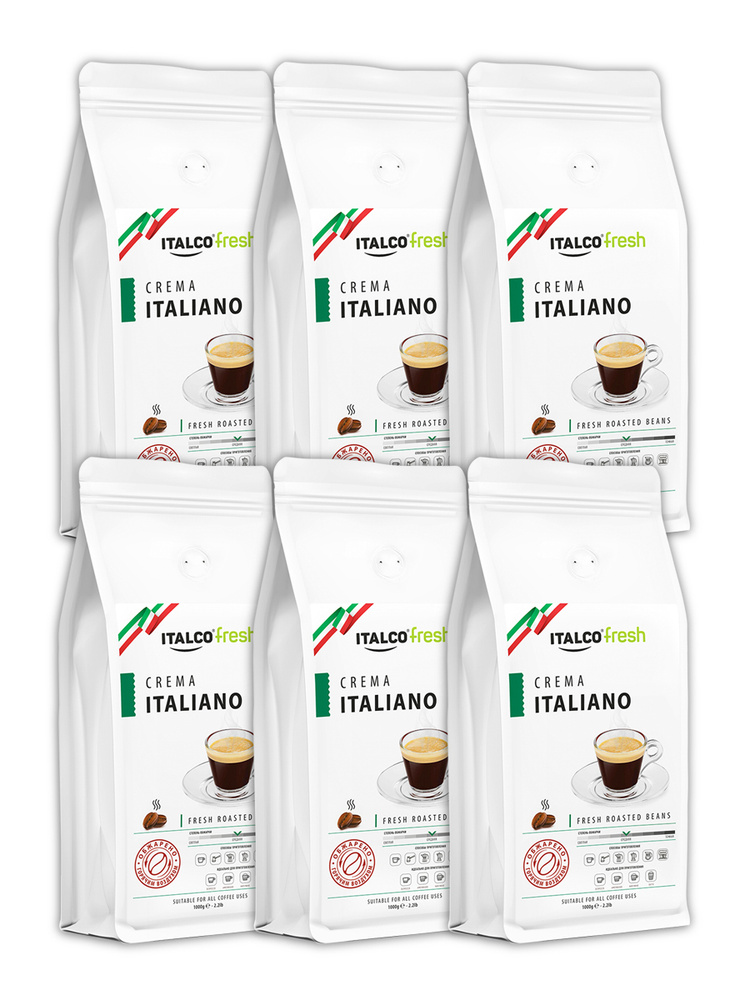 Кофе в зернах Italco Crema Italiano 1 кг, набор из 6 шт #1