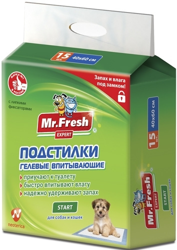 Подстилки для приучения к месту 40*60*15шт Mr. Fresh #1