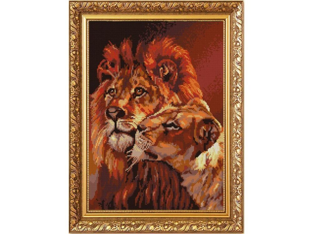 Рисунок на ткани Конёк "Пара львов", 29x39 см #1