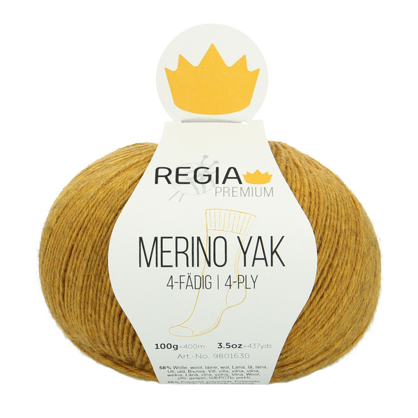 Пряжа Schachenmayr REGIA PREMIUM 4-ply Merino Yak, 100г/400м, цвет 07504 gold meliert #1