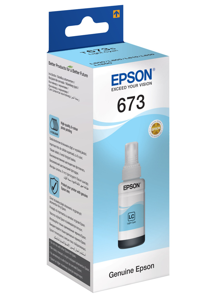 Чернила Epson T6735 Light Cyan для L800/L805/L810/L850/L1800 C13T67354A #1