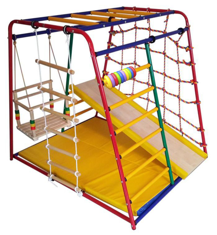 Детский спортивный комплекс Вертикаль "Веселый малыш" MAXI, горка с мягкими бортиками, разноцветный  #1