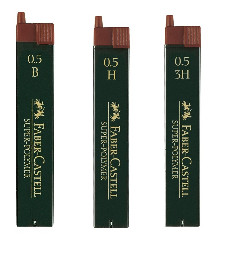 Грифели Faber-Castell Super-Polymer 0,5 мм, твердость B + H + 3H, 3 тубы по 12 шт.  #1