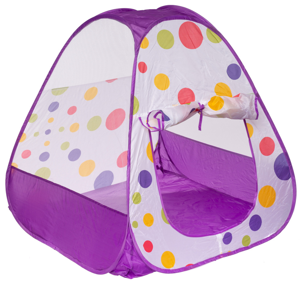 Палатка детская Пирамидка Игрокат Иглу бело-фиолетовая, вигвам детский  #1