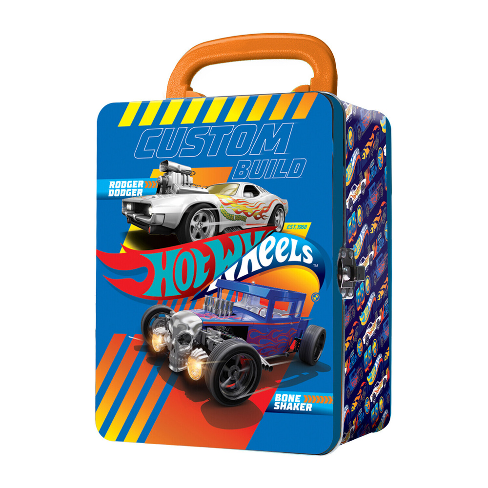 HOT WHEELS. Портативный кейс для хранения 18 машинок HotWheels. Гараж Хот Вилс, цвет: сине-оранжевый #1