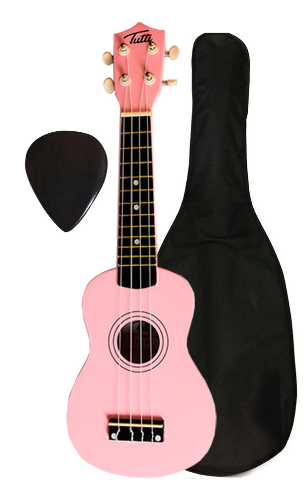 Розовая укулеле сопрано с чехлом, медиатором TUTTI JR-11 PK #1