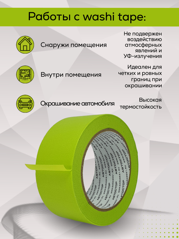 Малярная лента Washi Tape Автостор 18 мм 20 м для деликатных работ  #1