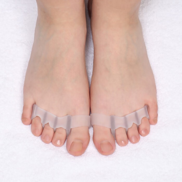 Корректоры для пальцев ног, на 5 пальцев, силиконовые, пара, цвет белый  #1