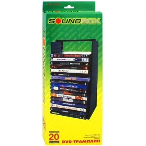 Подставка/стойка 1 шт. на 20 дисков Sound Box DVD-20TR Трамплин черный, для DVD слим-боксов, ударопрочный #1