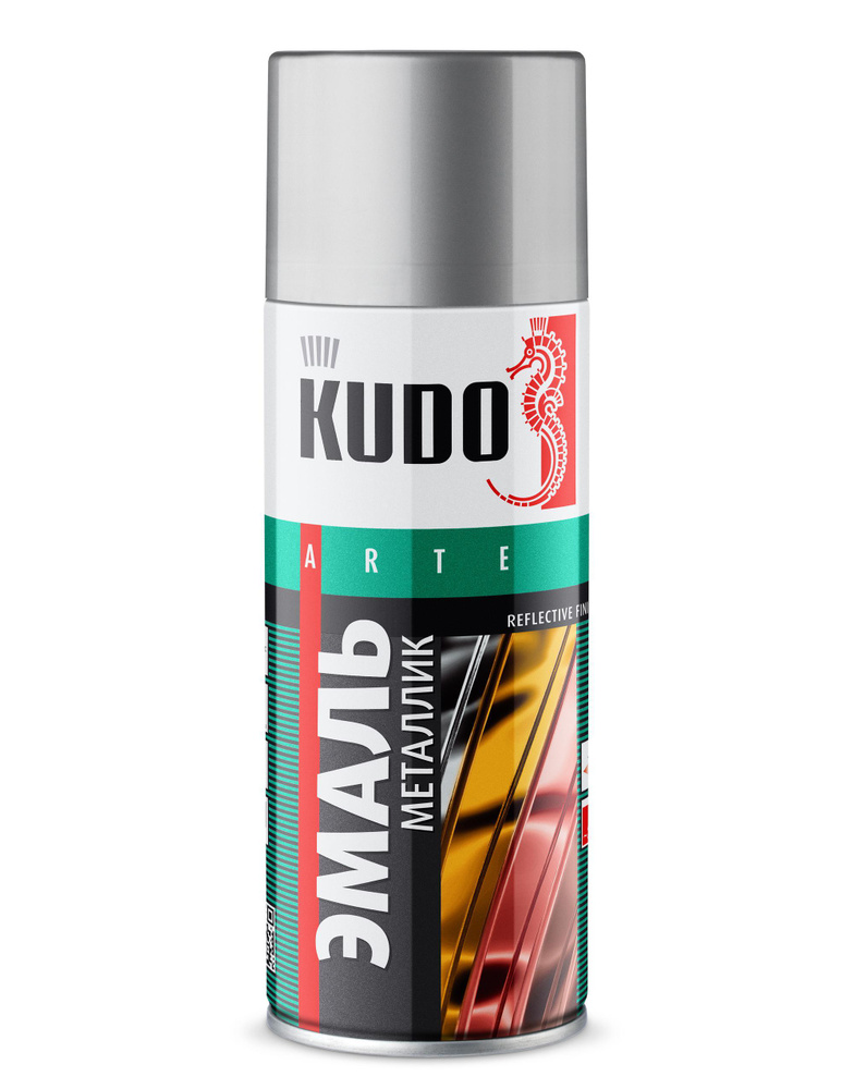 KUDO Аэрозольная краска Быстросохнущая, Акриловая, Глянцевое покрытие, 0.52 л, хром  #1