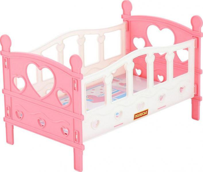 Кроватка сборная для кукол №2 Полесье, розовая 62048-р #1
