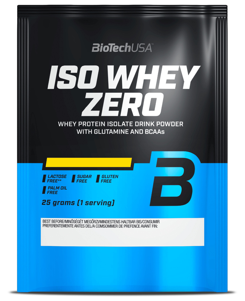 Сывороточный протеин изолят BioTechUSA Iso Whey Zero 25 г малина #1