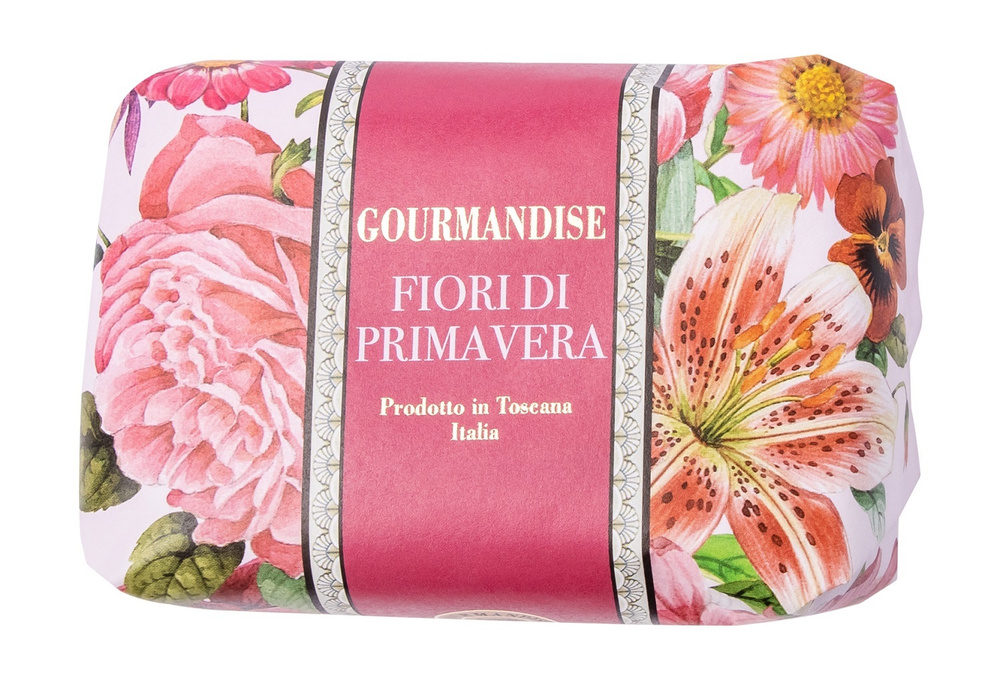 Натуральное парфюмированное мыло c ароматом весенних цветов Gourmandise Savon Parfume Fiori de Primavera #1