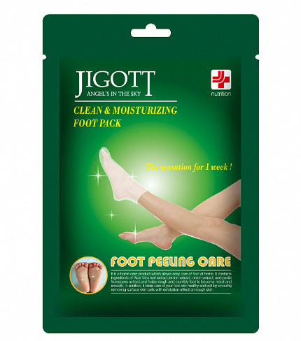 Jigott Отшелушивающие пилинг-носочки Clean and Moisturizing Foot Pack, 15мл*2шт  #1