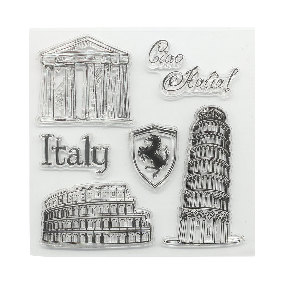 Штамп ScrapBerry's для скрапбукинга Итальянские каникулы. Италия, 10.5*10.5 см  #1