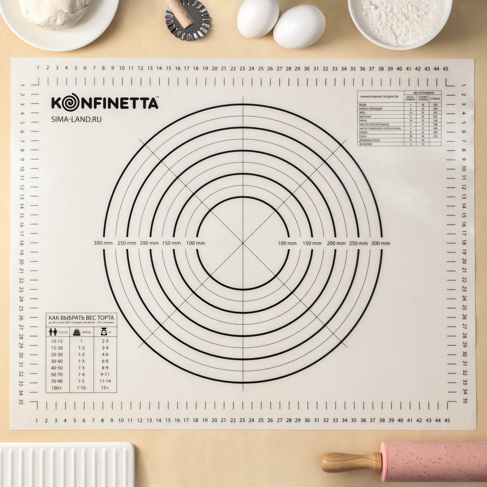 KONFINETTA Коврик для выпечки 40х50 см,  #1