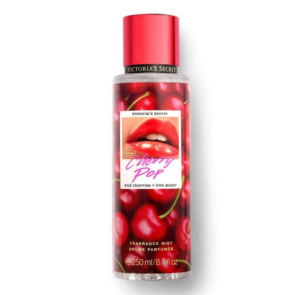 Victoria's Secret спрей для тела с блесками Cherry pop Fragrance Body Mist, 250ml ,Парфюмированный мист #1