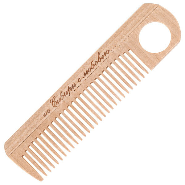 Расческа/гребень/щетка деревянная для волос с ручкой отверстием  #1