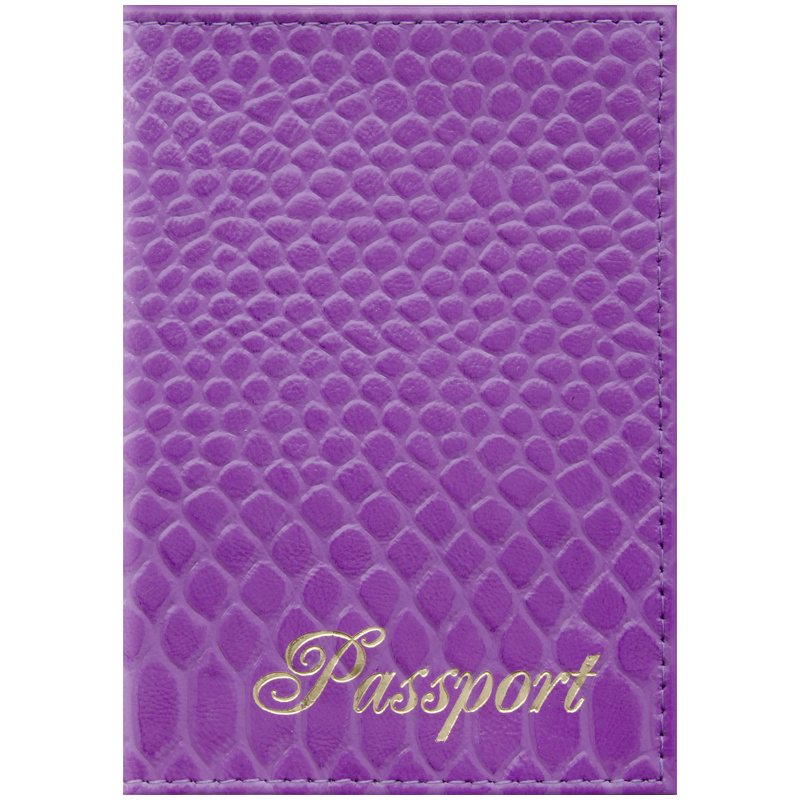 Обложка для паспорта OfficeSpace "Питон", кожа, сирень #1