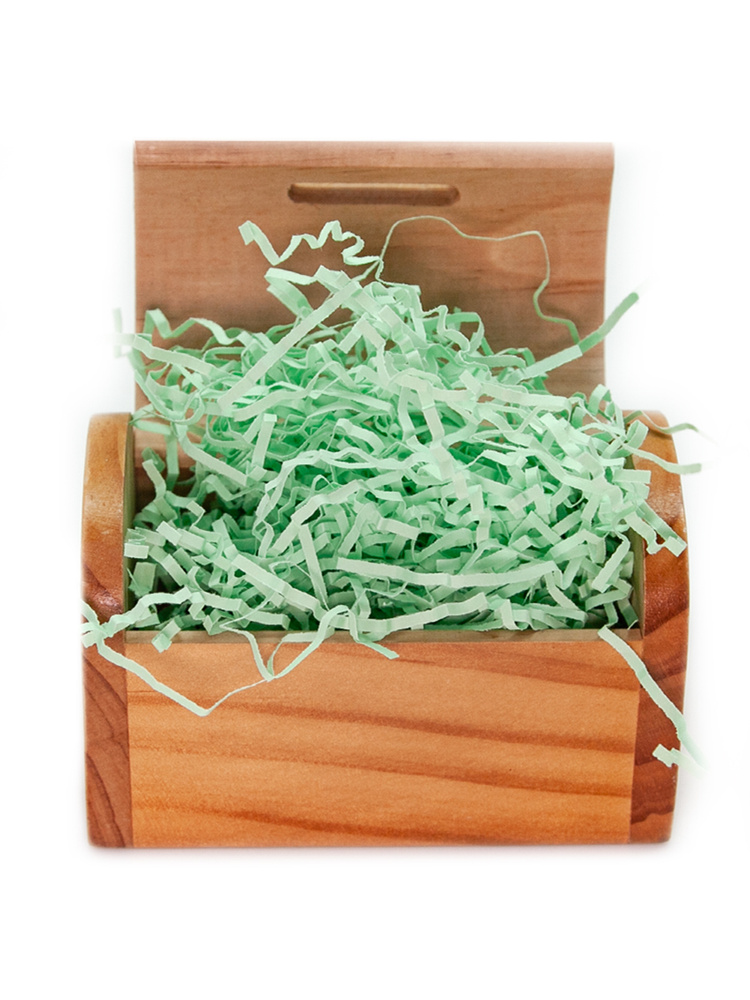 Декоративный бумажный гофрированный наполнитель Riota Нарезанная бумага, светло-зеленый, 50 г  #1
