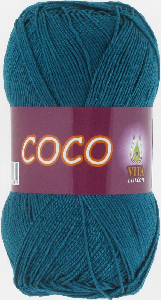 Пряжа Коко Вита Коттон (Coco Vita Cotton), цвет: 4330 морская волна, 1 моток 50 гр., состав: 100% мерсеризованный #1