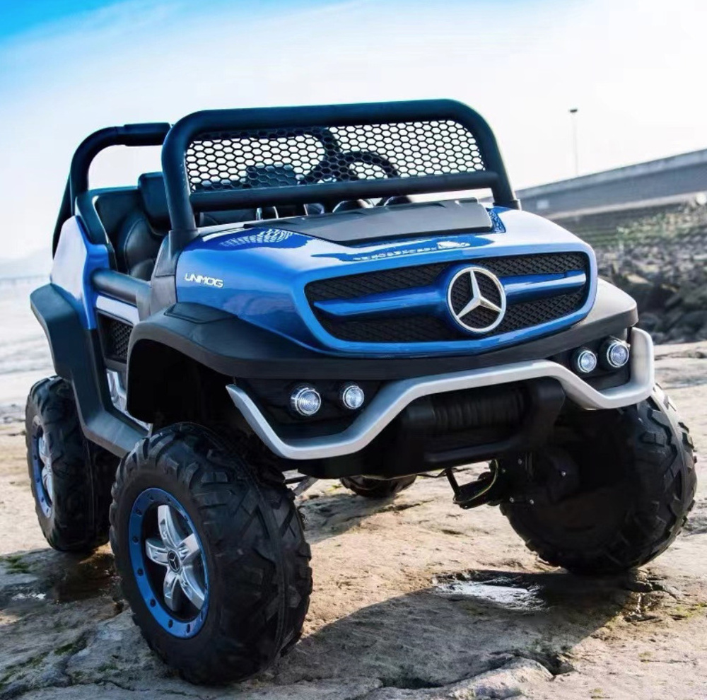 Двухместный Электромобиль Mercedes-Benz Unimog 4WD ПОЛНЫЙ ПРИВОД (ЛИЦЕНЗИЯ) Синий Глянец  #1