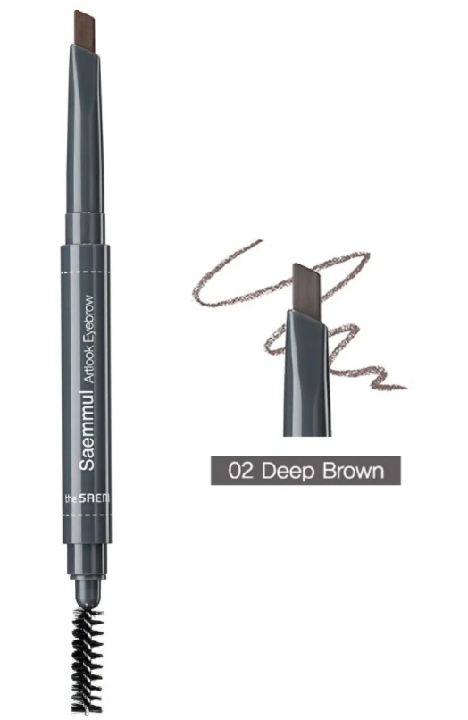 The Saem, Карандаш 2 saemmul artlook eyebrow 02. deep brow 0,2гр #1